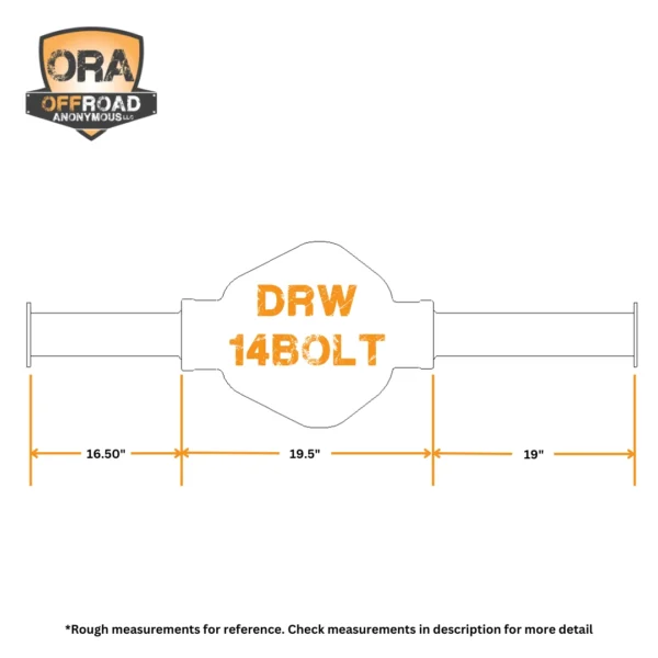 DRW 14 bolt axle truss measurements