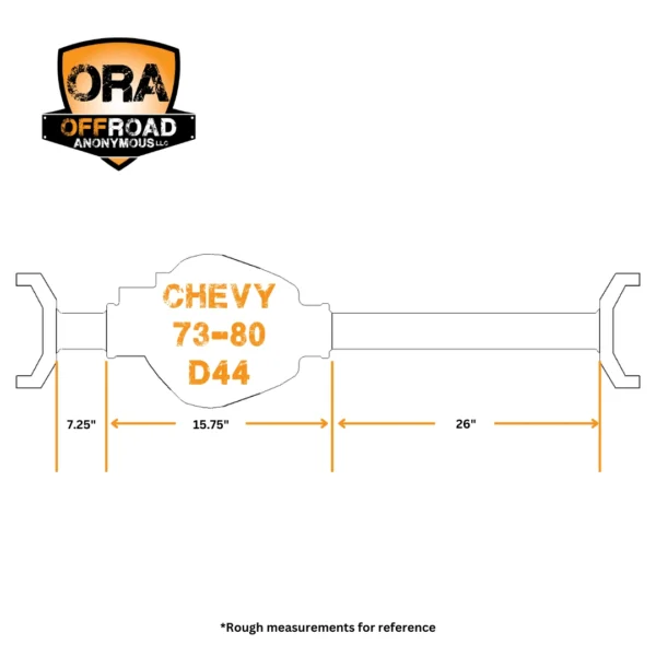 73-80 Chevy Dana 44 Axle Truss Dimensions