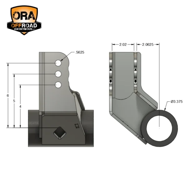 Offset Adjustable axle panhard bracket dimensions