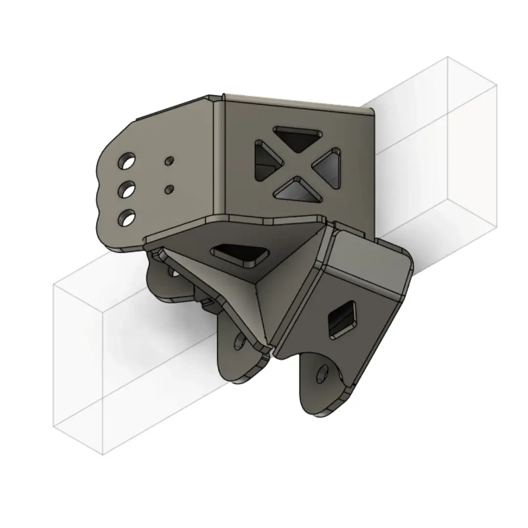 Combination 4 link bracket — front view showing 4.75" upper bracket height and 2.625" mounting width