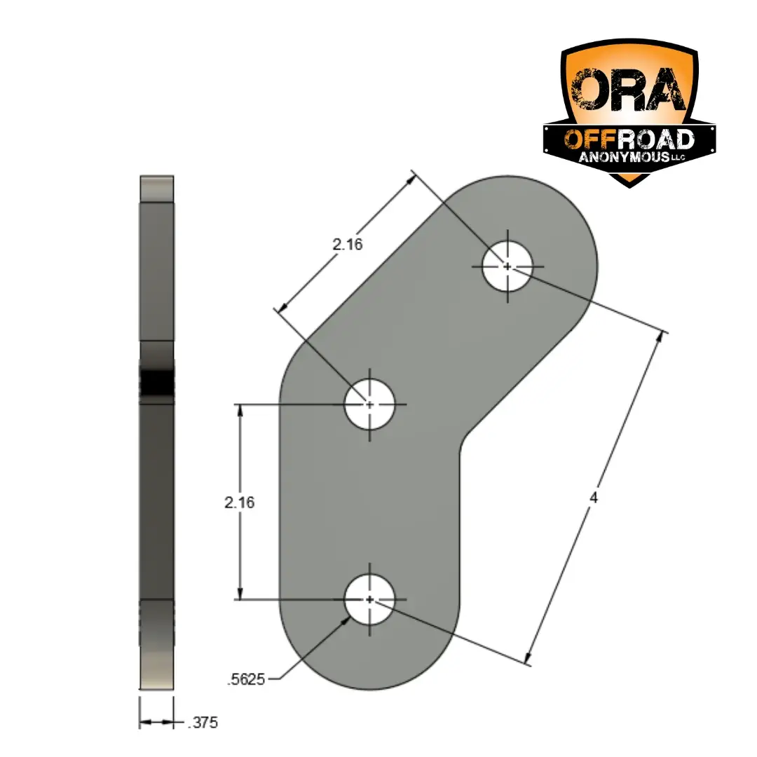 4in Boomerang Shackle Dimensions