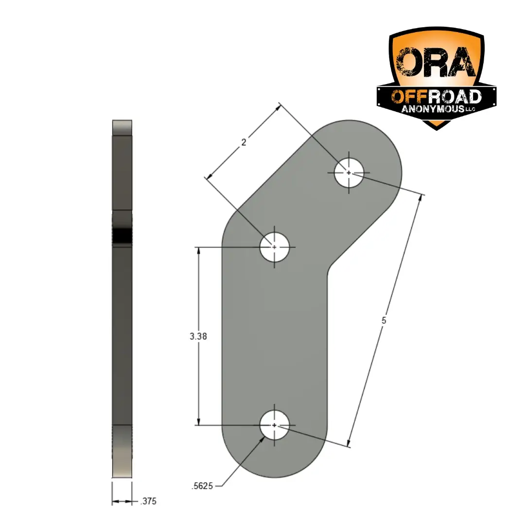 5in Boomerang Shackle Dimensions