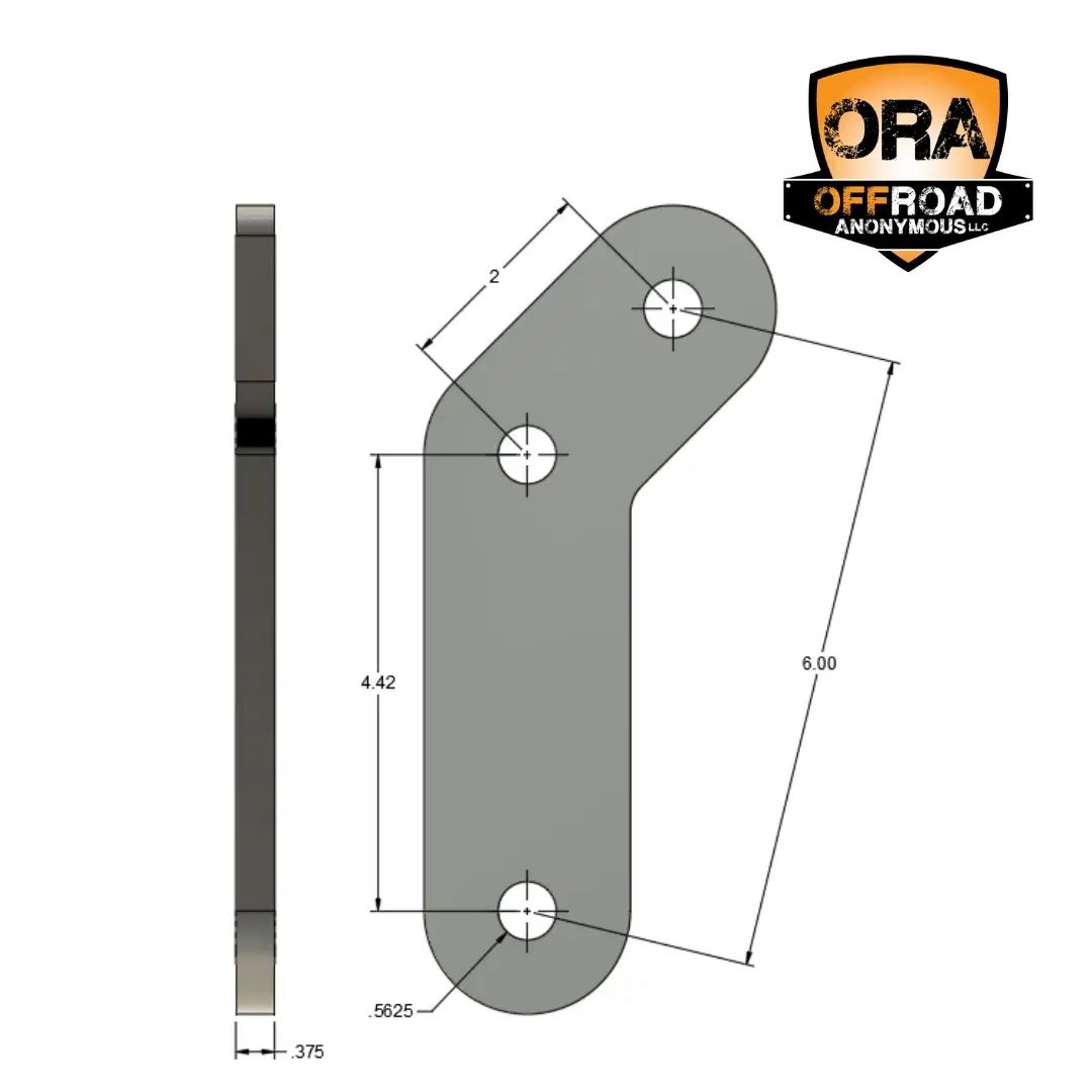 6in Boomerang Shackle Dimensions